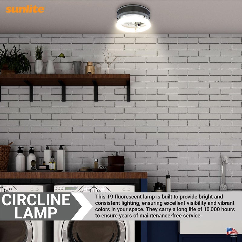 Sunlite 41316 FC8T9/CW 8-Inch T9 Round Fluorescent Circline Lamp, 22 Watts, 1250 Lumens, 4100K Cool White, G10Q 4-Pin Base, 1 Pack - Image 4